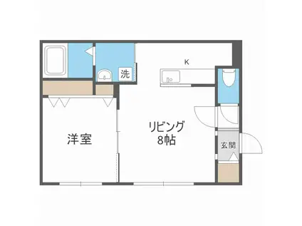 グランメール南郷通9(1LDK/4階)の間取り写真