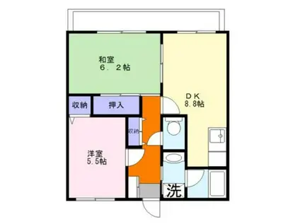 アイエフビル(2DK/2階)の間取り写真