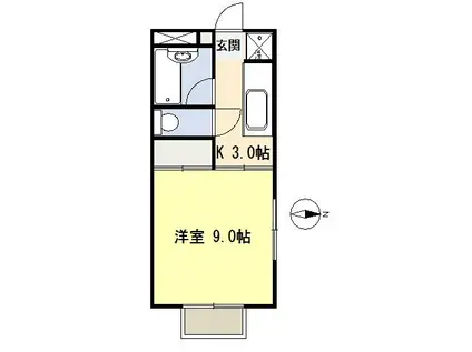 コーポダイフサ(1K/1階)の間取り写真