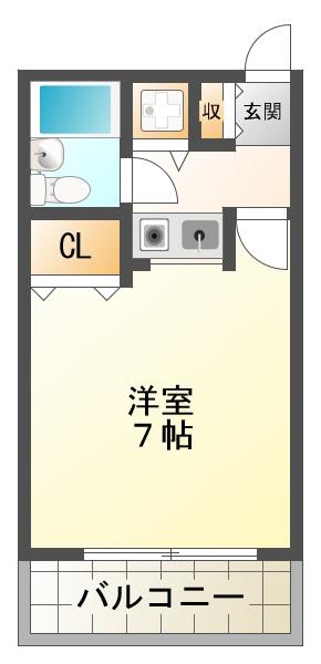 エスコートパレス(1K/1階)の間取り写真