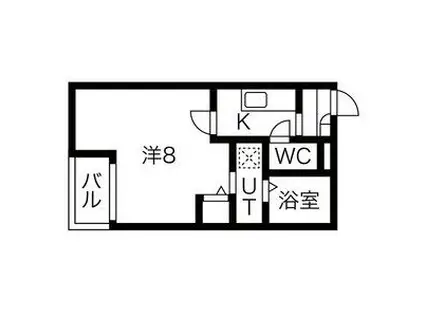 ヴィラ前之輪(1K/1階)の間取り写真