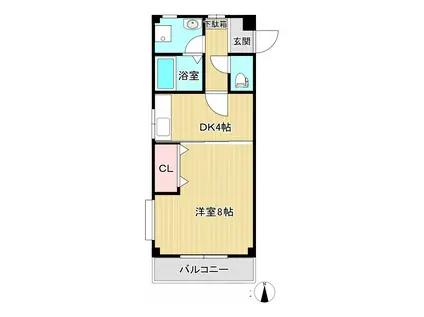 ピュアセントT1(1DK/1階)の間取り写真