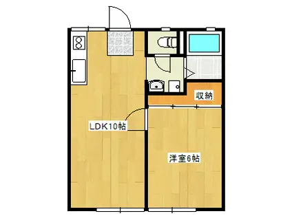 エトワール東岡山II(1LDK/1階)の間取り写真