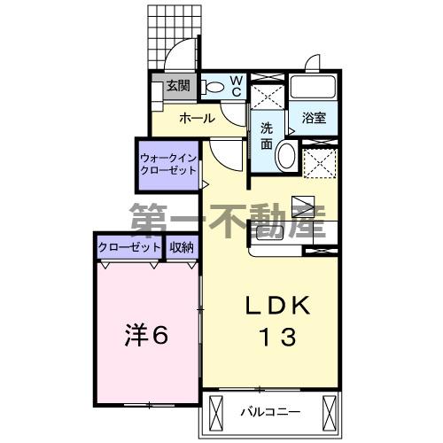ブライトメアリーI(1LDK/1階)の間取り写真