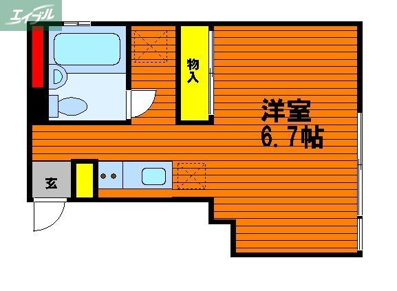 ハタヤマビル(ワンルーム/2階)の間取り写真