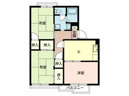 ネオコーポ狭山(3DK/1階)の間取り写真