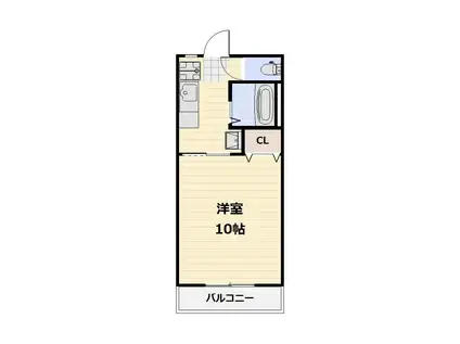 アジュール下中野(1K/3階)の間取り写真