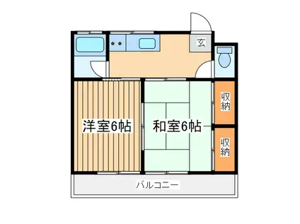 ハイツマロン(2K/1階)の間取り写真