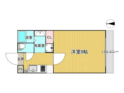 ブリリアコート龍谷大前(1K/3階)の間取り写真