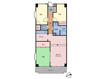 タワービレッジ鷺沼(3LDK/3階)の間取り写真