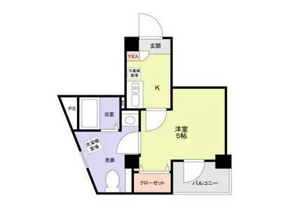 ブルーライトヨコハマ(1K/3階)の間取り写真