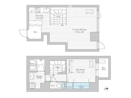 LA REINA ICHIGAYA KAGACHO ラ・レイナ市谷加賀(1LDK/1階)の間取り写真