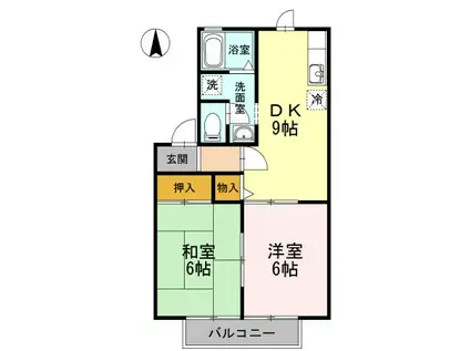 サニーコート治平(2DK/2階)の間取り写真