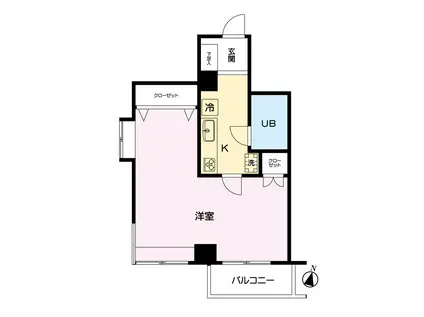 アネックス91(1K/4階)の間取り写真