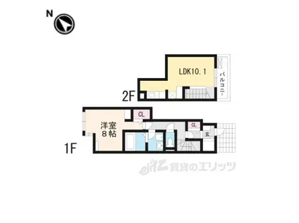 アマルフィ近江八幡Ⅰ(1LDK/1階)の間取り写真
