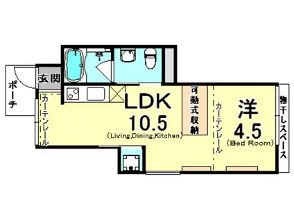 OHGIソラノマ(1LDK/1階)の間取り写真