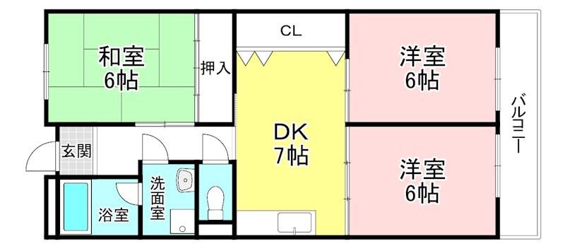 パストラルコート(3DK/3階)の間取り写真