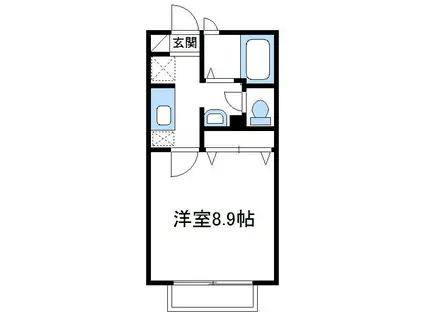 ロワジール枡形(1K/1階)の間取り写真