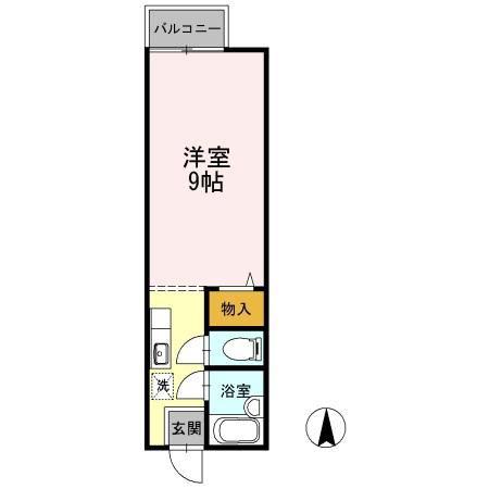 CASA21TH(ワンルーム/2階)の間取り写真