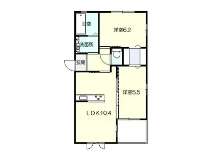 サン フェリックス(2LDK/1階)の間取り写真