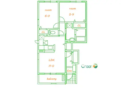 マンハイム4番館(2LDK/1階)の間取り写真