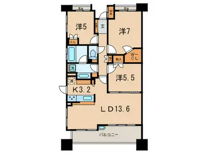 パークフォリア青葉台つつじが丘(3LDK/4階)の間取り写真