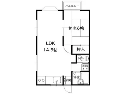 コーポヒロ(1LDK/2階)の間取り写真
