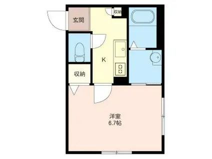 メゾン花水木目白T館(1K/2階)の間取り写真