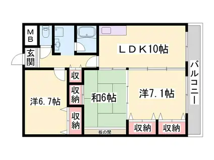 モン シエル ブル(3LDK/1階)の間取り写真