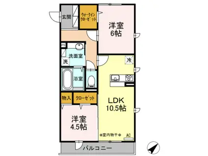 SUNNY HOUSE -サニーハウス-(2LDK/3階)の間取り写真