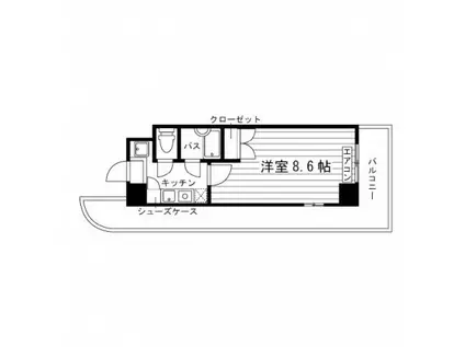 ユニエトワール白鷺(1K/6階)の間取り写真