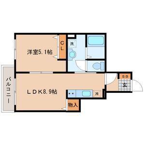 PRIMO DIO(1LDK/1階)の間取り写真