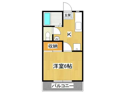 ハイツルレーブ(1K/2階)の間取り写真