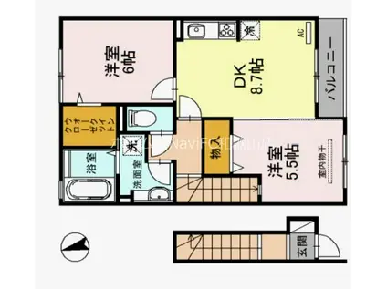 クロカンブッシュ(2DK/2階)の間取り写真
