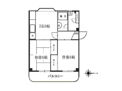 ベルゼゾン山村I(2DK/3階)の間取り写真