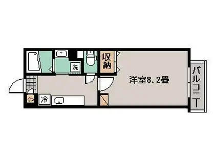 MIRACOLO(1K/1階)の間取り写真