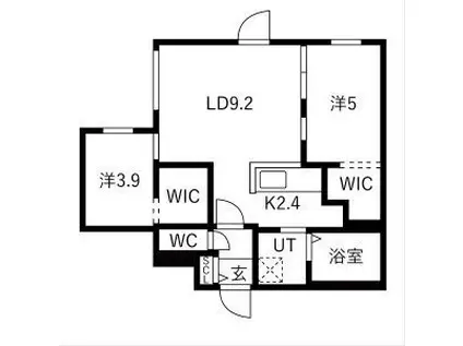 TS COURT ウエスト13(2LDK/2階)の間取り写真