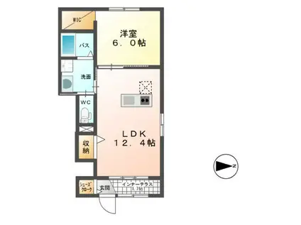 リベルテ(1LDK/1階)の間取り写真