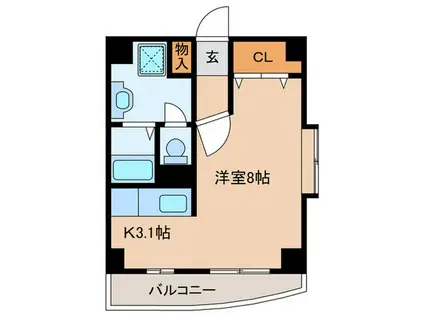 メロウスペースIII(ワンルーム/3階)の間取り写真