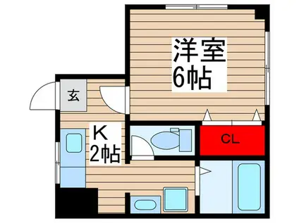 福島コーポ(1K/2階)の間取り写真