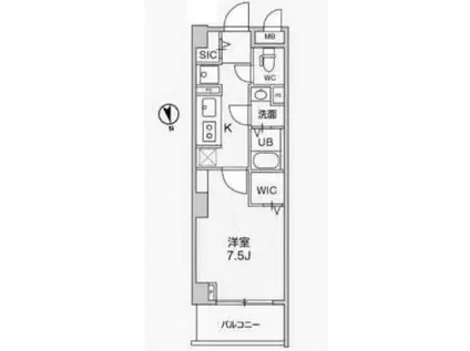 アリビス中野(1K/2階)の間取り写真