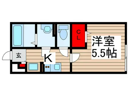 グレイス高野II(1K/2階)の間取り写真