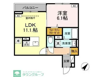 ASSET-COURT曙町(1LDK/3階)の間取り写真