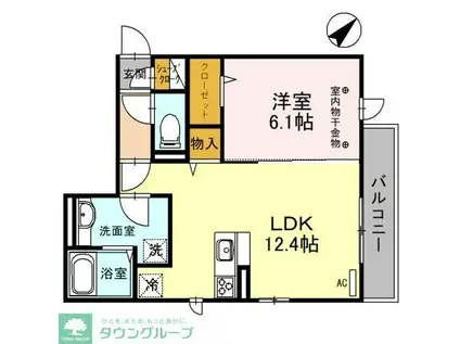 レディア(1LDK/1階)の間取り写真