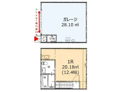 B-BASE(ワンルーム/2階)の間取り写真