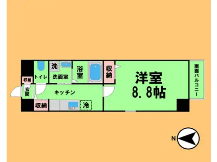 セジュール上飯田(1K/6階)の間取り写真