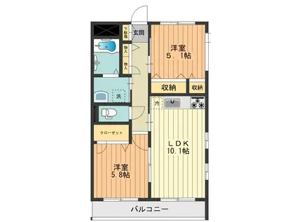 メゾングレースA(2LDK/1階)の間取り写真