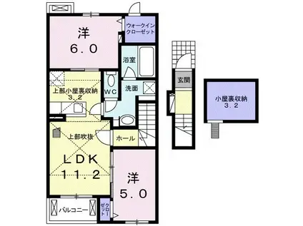 アルカンシエル・ベルIII(2LDK/2階)の間取り写真