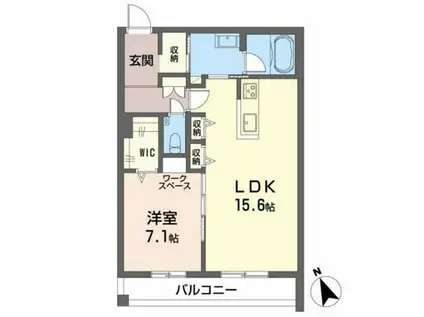 サンセリテ(1LDK/1階)の間取り写真