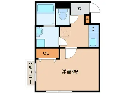 アーデン木ノ下(1K/3階)の間取り写真